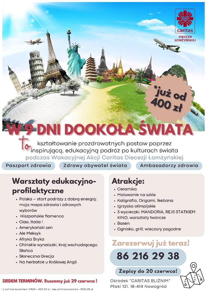Plakat z ofertą wakacyjną