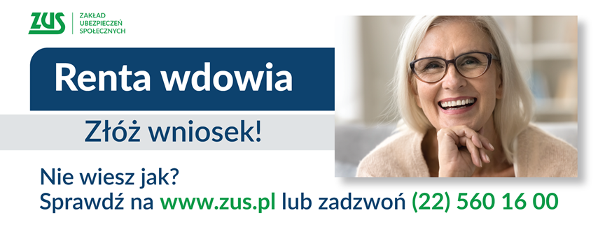 Plakat informujący o udzielanej pomocy do renty 