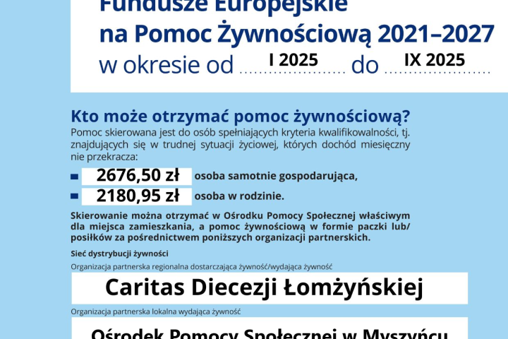 Realizacja Programu Fundusze Europejskie na Pomoc Żywnościową 2021-2027